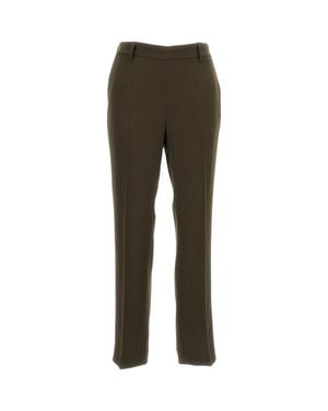 Alberto Biani Straight-Leg Pressed Crease Cropped Pants - Green