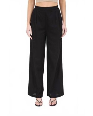 The Workshop Studio High Waisted Front Pleat Pants - Black