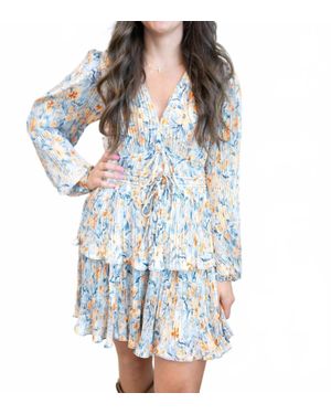 Strut & Bolt Coraline Pleated Mini Dress - Blue
