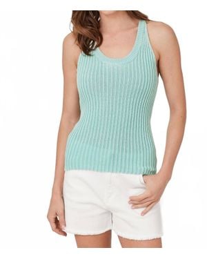 Mystree Washed Sweater Tank Top - Blue