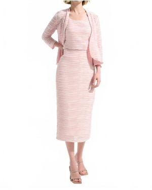 Joseph Ribkoff Textured High Waist Pencil Skirt - Pink