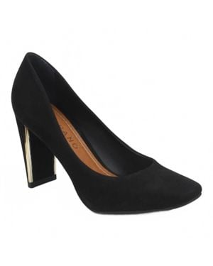 Carrano Hortense Nubuck Leather Pump Heels - Black