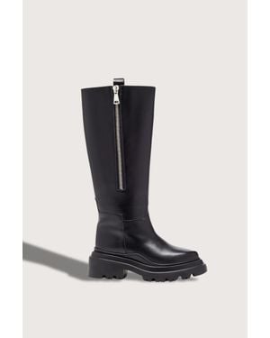 Plan C Chunky Sole Leather Boots - Black