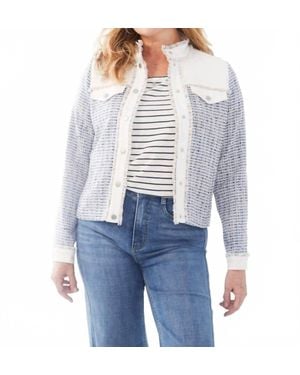Fdj Margot Mixed Media Jacket - Blue