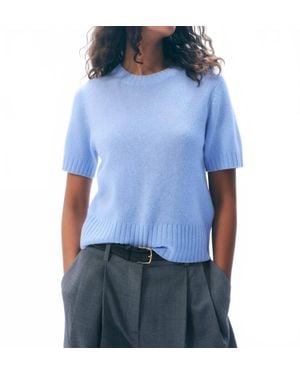 White + Warren Featherweight Cashmere T Shirt - Blue