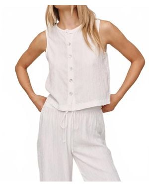Bella Dahl Sleeveless Button Front Top - White