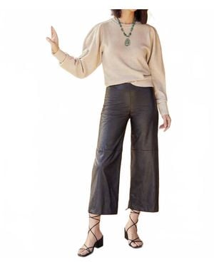 Karen Kane Crop Faux Pant - Natural