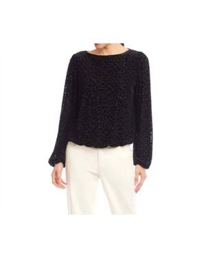 Karen Kane Crossover Shirred Side Top - Black
