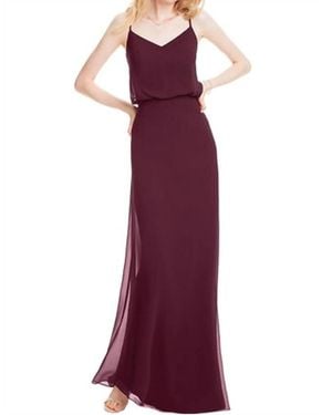 Bill Levkoff Chiffon V-Neck A-Line Dress Bridesmaid Dress - Purple