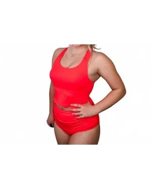 Kiava Gettin' Closer High-Rise Swim Bottoms - Red