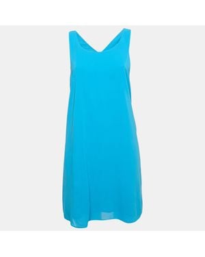 Alice + Olivia Crepe Sleeveless Mini Dress - Blue