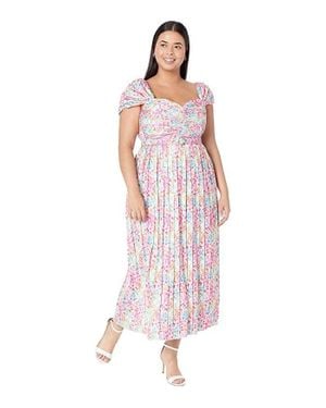 Little Mistress Jackson Dress Ruched Belted Waist Pleated Sgn1584 - Pink