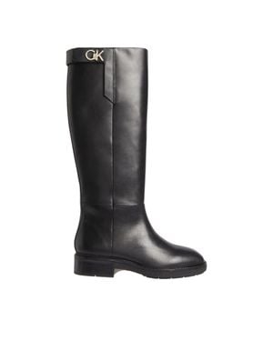 Calvin Klein Minimalistic Smooth Leather Boots - Black