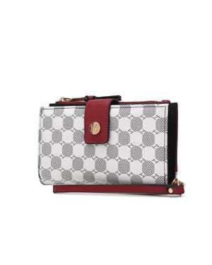 MKF Collection Solene Circular Print Vegan Leather Wristlet Wallet By Mia K - Red