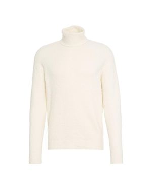 Roberto Collina High-Neck Knit Sweater With Ribbed Details - White