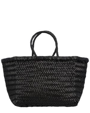 Dragon Diffusion Small Triple Jump Leather Tote - Black