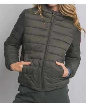 Love Tree Hooded Light Puffer Jacket - Gray