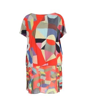 Akris Printed Mini Layered Loose Dress - Pink