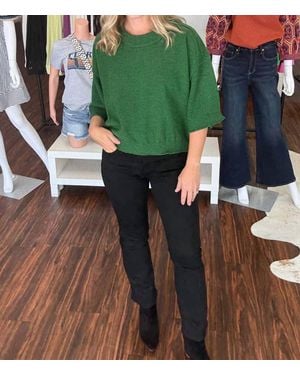 Risen Straight Leg Jeans - Green