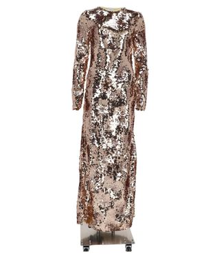 Rabanne Sequin Tailored-Fit Polyester Maxi Dress - Natural