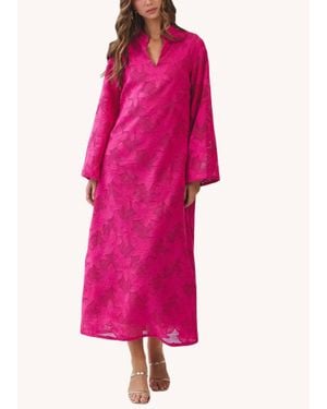 TCEC Floral Crochet Maxi Dress - Pink
