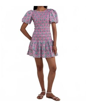 Pink City Prints Nova Mini Dress - Purple