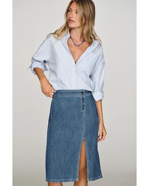Pilcro Slim Denim Midi Skirt - Blue