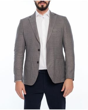VELLAPAIS Merci Regular Fit Plaid Sport Coat - Gray