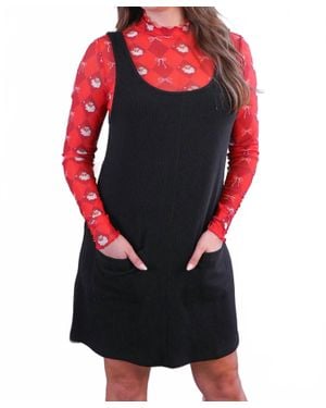 Jess Lea Rory Ribbed Sweater Dress - Black