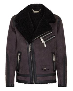 Philipp Plein Biker Jacket Iconic Plein - Black