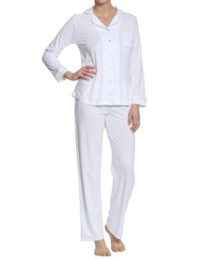Twelve Eighty Eight Sophie Basic Long Sleeve Pajama Set - White
