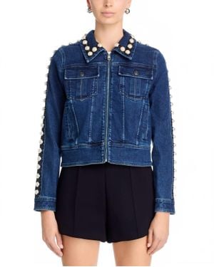 Cinq À Sept Pearl Embellished Milly Jacket - Blue