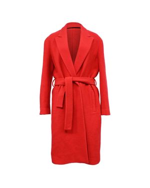 Sandro Sandro Felted Coat With Belt - Red