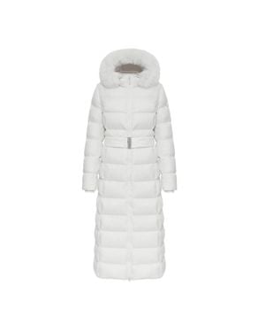 Colmar Long Padded Fur Trim Coat - White