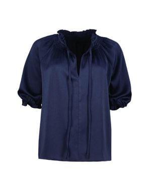Bishop + Young Smock Neck Top - Blue
