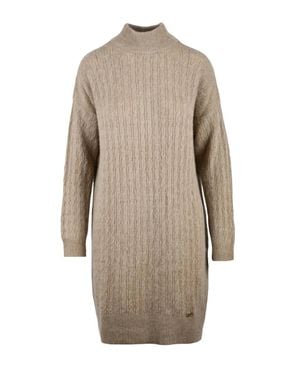 Liu Jo Cable High-Neck Dress - Natural