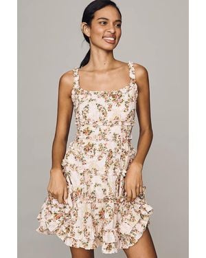 Mac Duggal A-Line Ruffle Dress - Natural