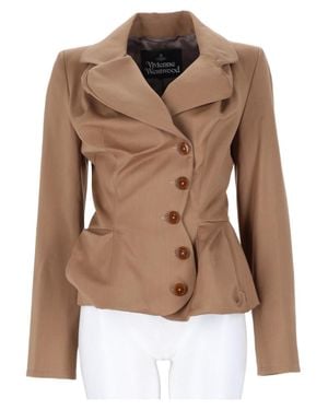 Vivienne Westwood Asymmetrical Button Tailored Jacket - Brown