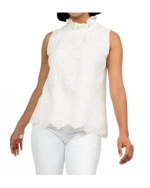 Ivy Jane 3D Scallop Border Top - White