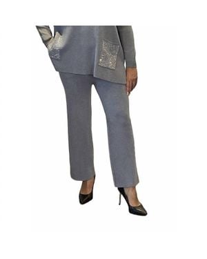 Eternelle Elle Knit Wide Pants - Gray