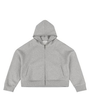 Entire studios Cropped Zip-Up Hoodie With Relaxed Fit And Hood - Gray