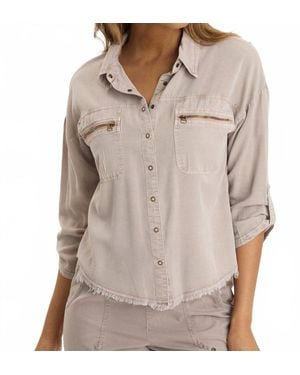 XCVI Knapp Button-Up Top - Brown
