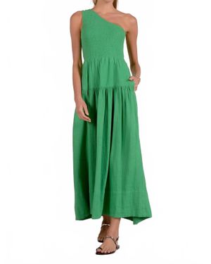Elan Cold Shoulder Maxi Dress - Green