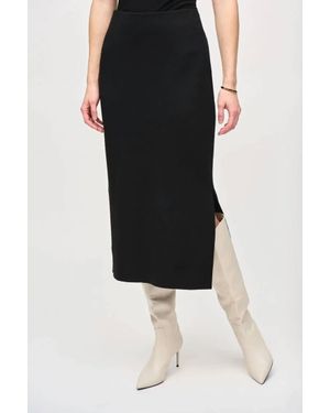 Joseph Ribkoff Sweater Knit Midi Skirt - Black