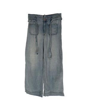 Ralph Lauren Lauren Tie-Waist Wide-Leg Jeans - Gray