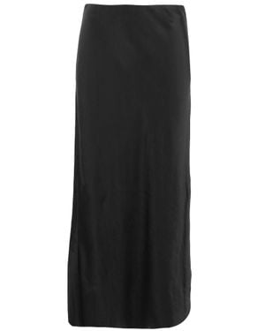 Vince Flared Maxi Skirt With Side Slit And Zip Closure - Black
