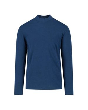 Jil Sander Stand-Collar Wool-Blend Sweater - Blue