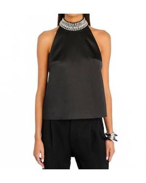 retroféte Ardiana Embellished Top - Black