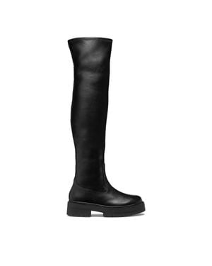 Geox Spherica Ec7 Sleek Tall Chunky Sole Boots - Black