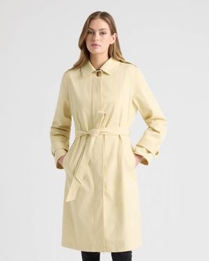 Ellen Tracy Double Breasted Trench Coat - Natural